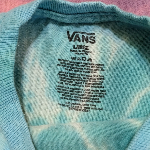 Vans 1of1 Tie Dye Tee teal aqua custom ocean graphic women XS surf - Picture 3 of 7